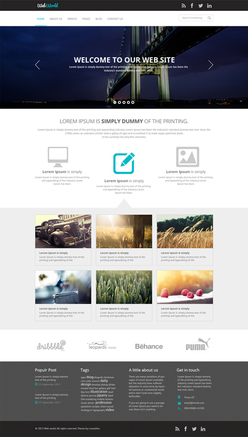 Free Business Web PSD Template 