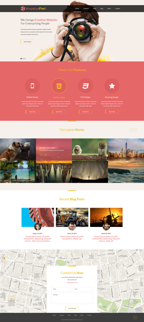 Free WIP HTML5 Template PSD