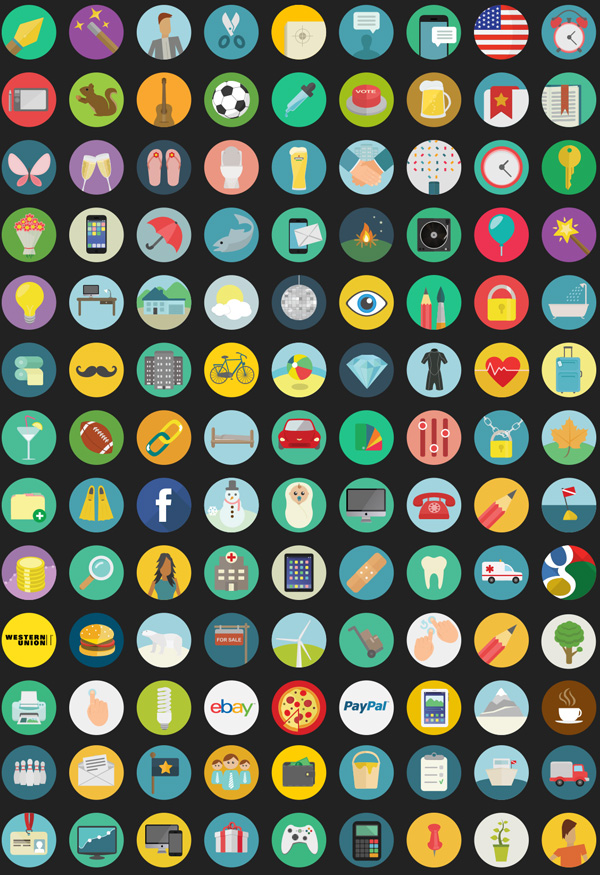 flat icons vector bundle preview