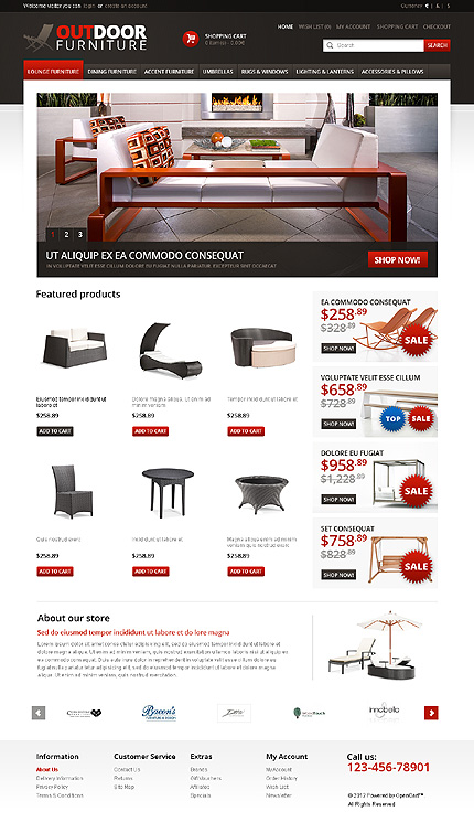 Furniture OpenCart Template