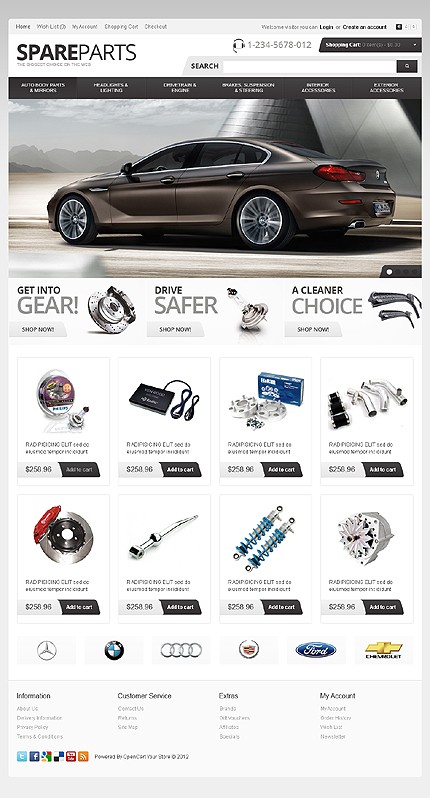 Car Spare Parts OpenCart Template