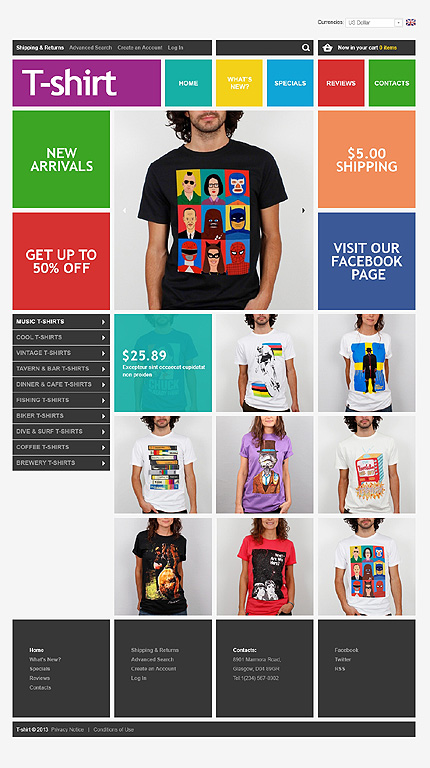 The Coolest T-Shirts OsCommerce Template