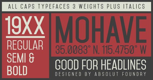 Mohave free font