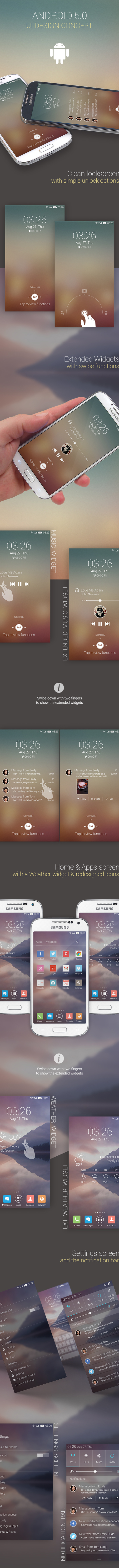 Android 5.0 UI Designs and Concepts for Inspiration