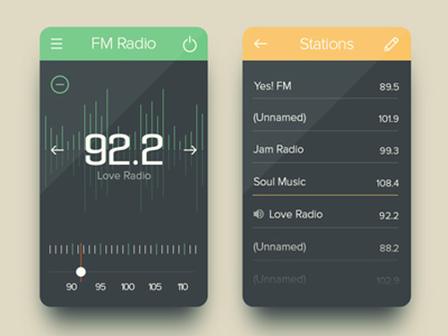 FM Radio UI Designs and Concepts for Inspiration