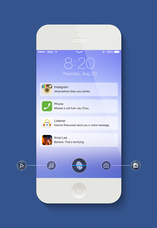 iOS 7 LockScreen UI Designs and Concepts for Inspiration