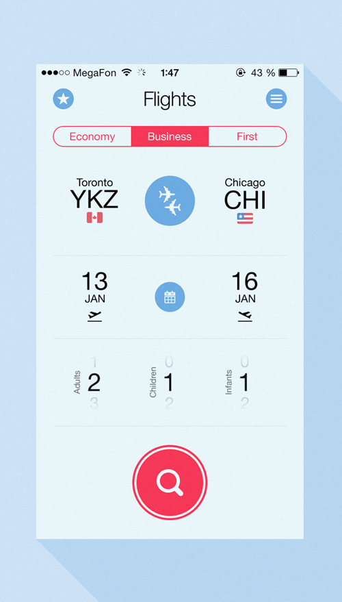 Flight Search App UI Designs and Concepts for Inspiration