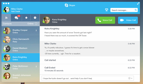 Skype Redesign UI Designs and Concepts for Inspiration