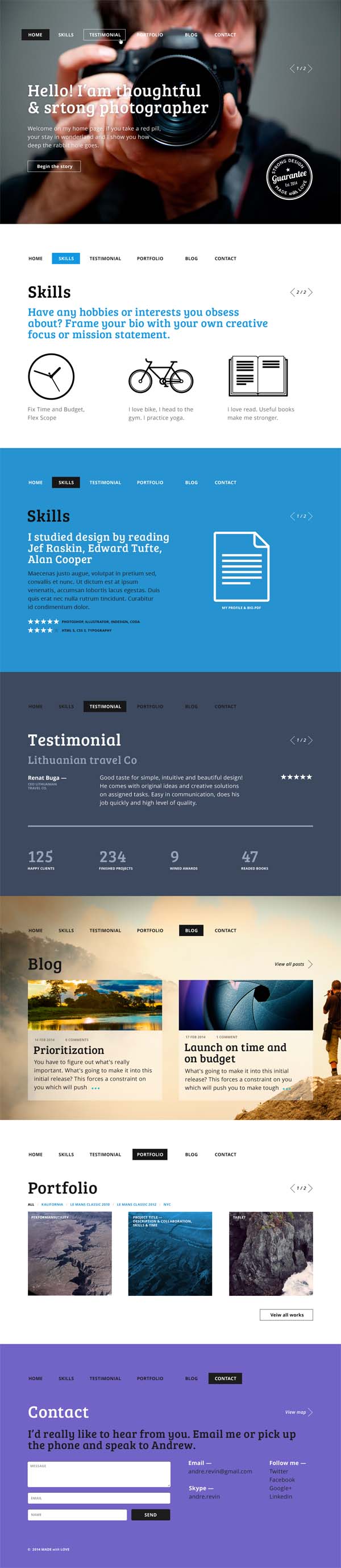 Redman one page psd template