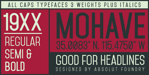 Mohave Typefaces