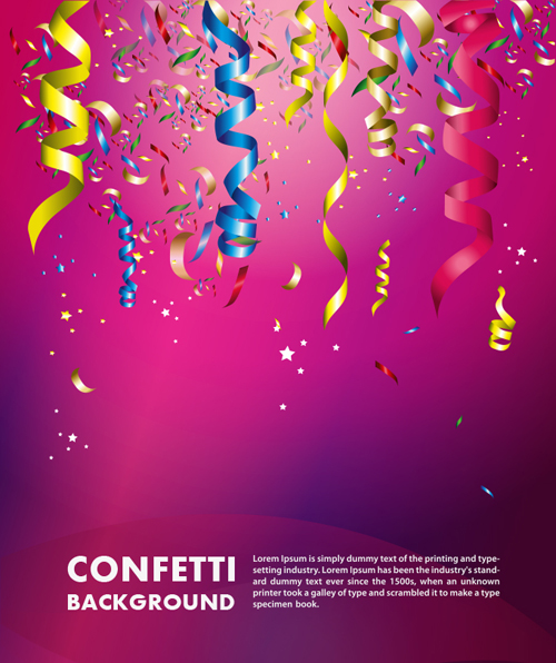 Colorful Confetti Vector Background For Birthday Celebration - 12