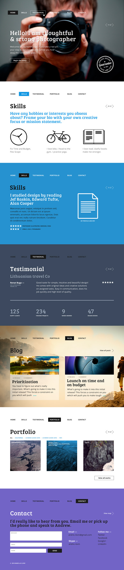 Redman - One Page PSD Template