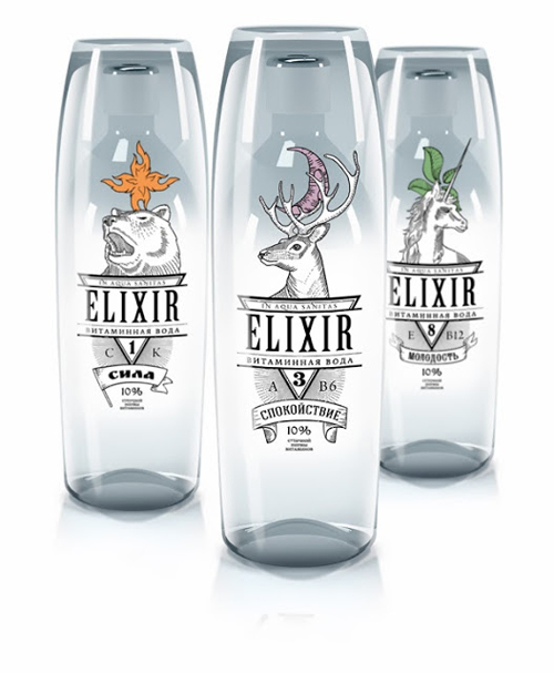 Elixir Vitamin Water Packaging Design