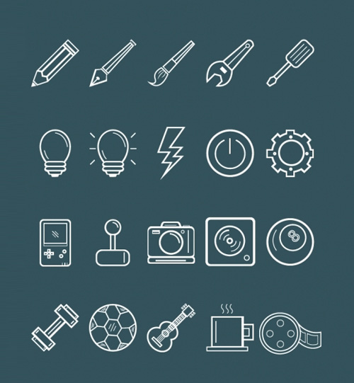 Free Scaleable and Editable OutLine Art Icons
