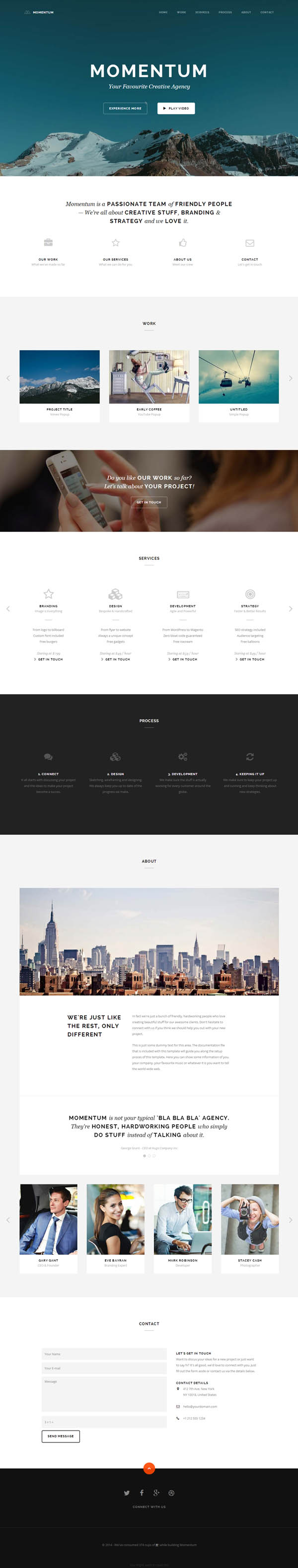 Momentum - Simple Creative One Page Template