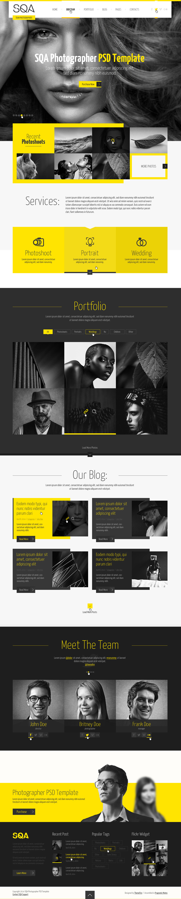 SQA - One Page PSD HTML5 Template