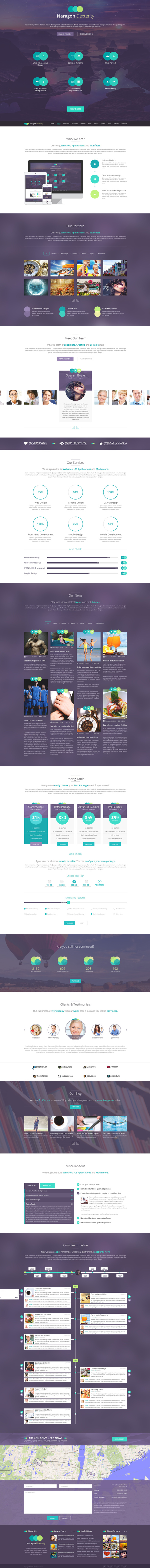 Naragon Dexterity - One page PSD HTML5 Template