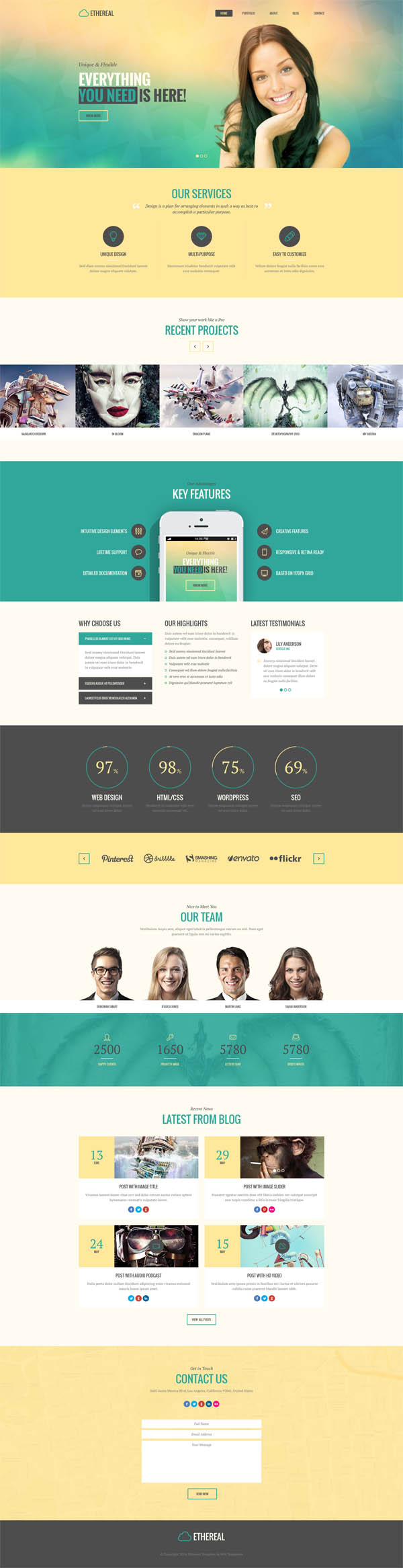 Ethereal - Multipurpose Onepage PSD Template