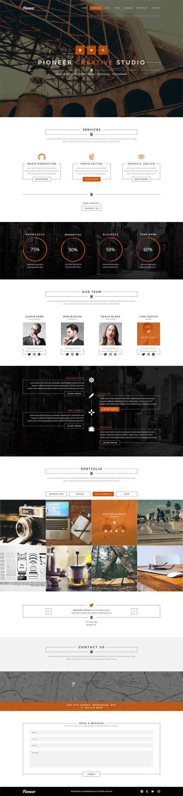 Pioneer - One Page PSD Template