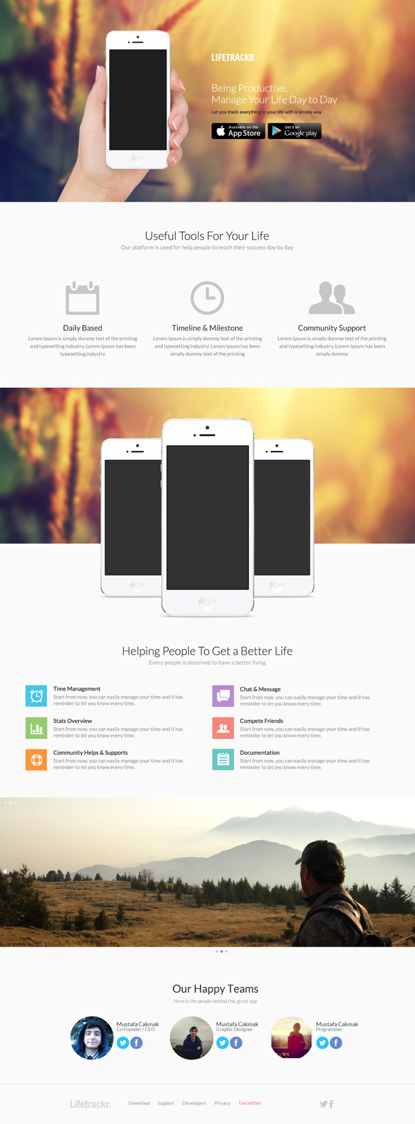 LifeTrackr - App HTML and PSD Template