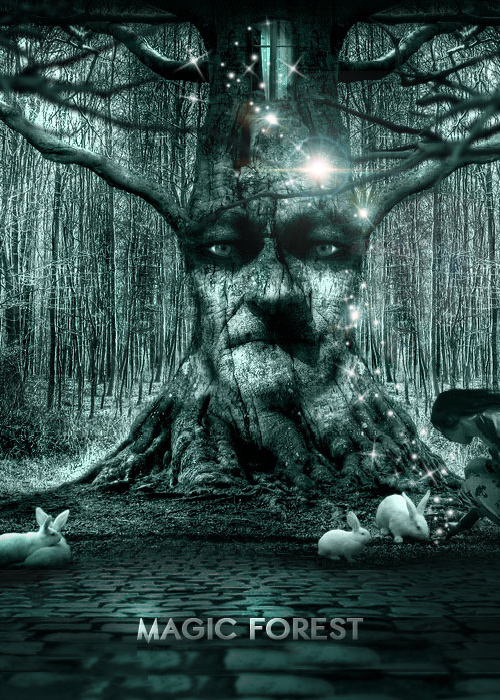 Lost Princess in the Magic Forest Photoshop Tutorial