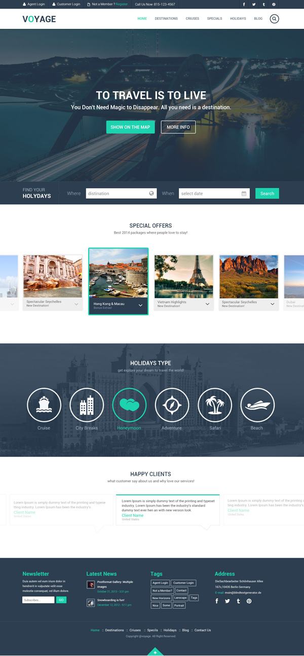 Travel - Free PSD Template