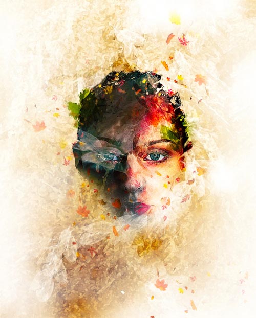 CREATE LEAFY FACE PHOTO MANIPULATION IN PHOTOSHOP