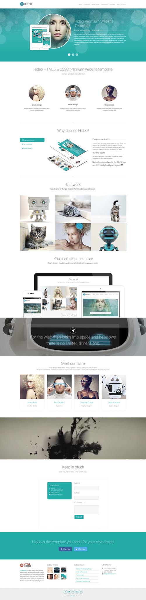 Free Hideo PSD home page web design