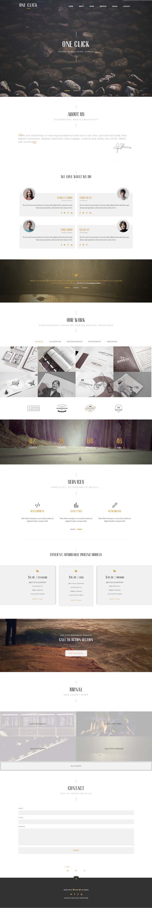 One Click – Parallax One Page WordPress Theme