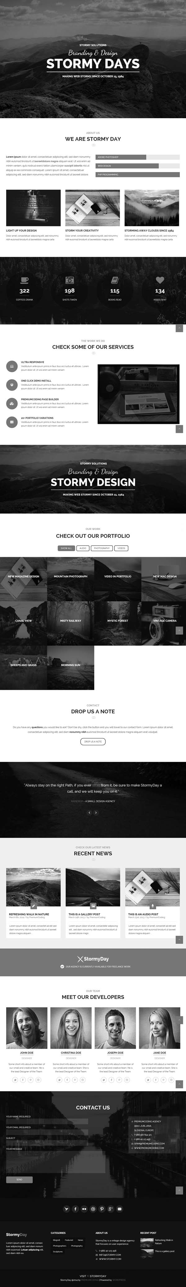 Stormy Day – A One Page Multi-Purpose Blog Theme