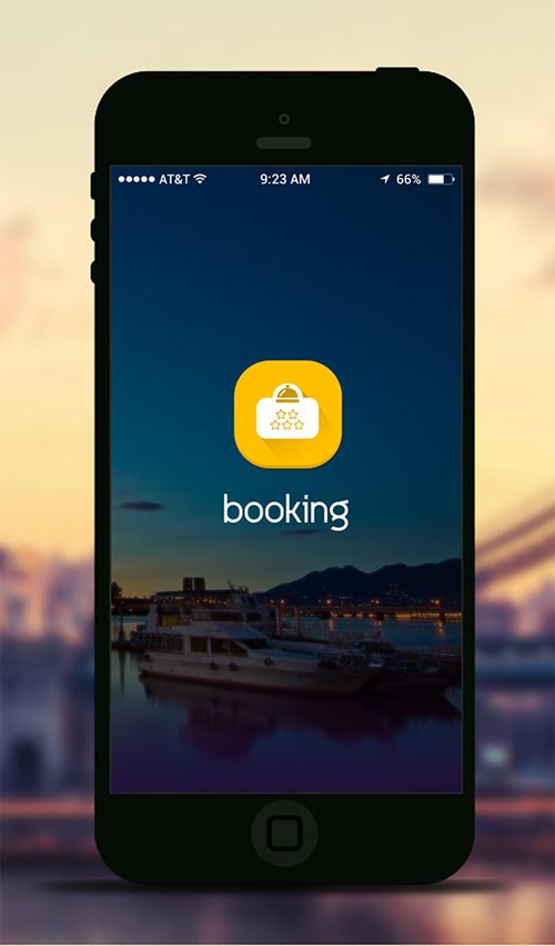 Free Booking App PSD According to iPhone 6+