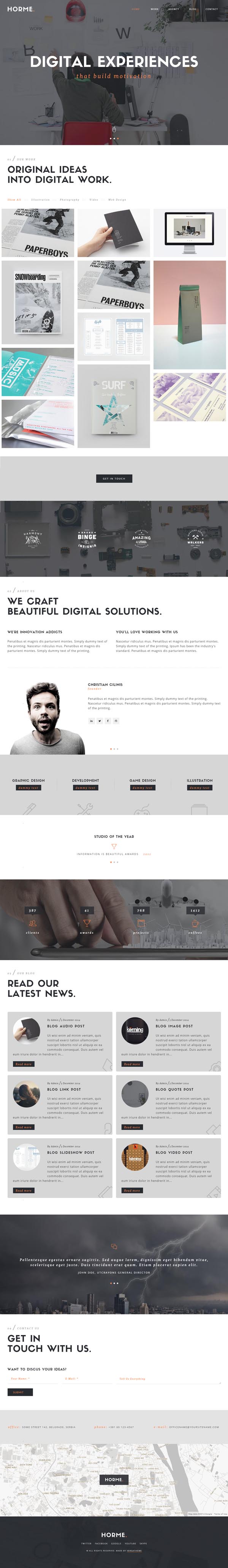 Horme : Clean One Page WordPress Theme