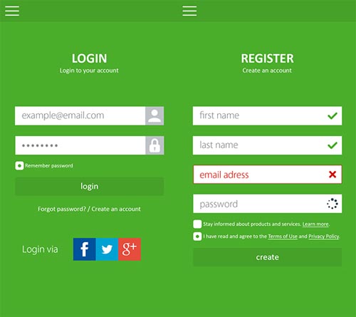 Login and Registration Form