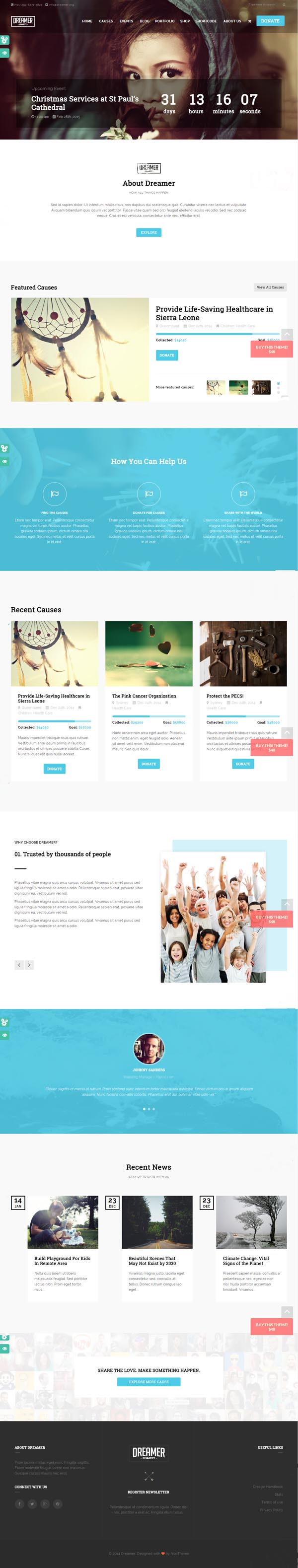 Dreamer - Multipurpose Charity WordPress Theme