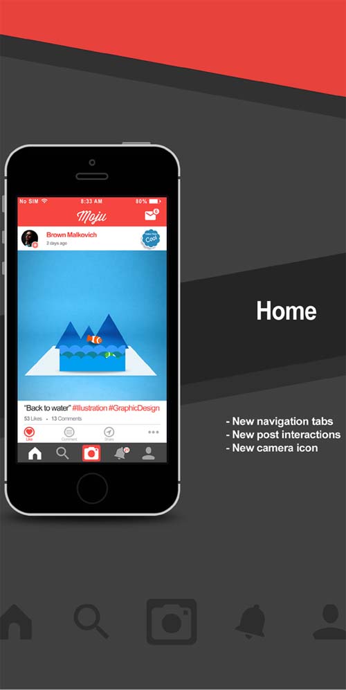Moju app redesign