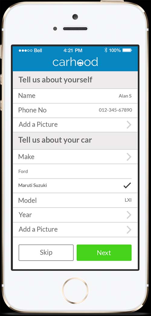 Carhood Mobile APP UI Design