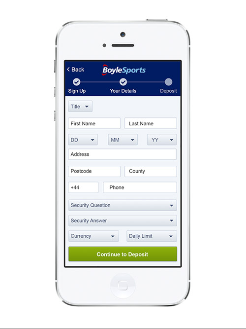 Boylesports Mobile Reg Optimisation