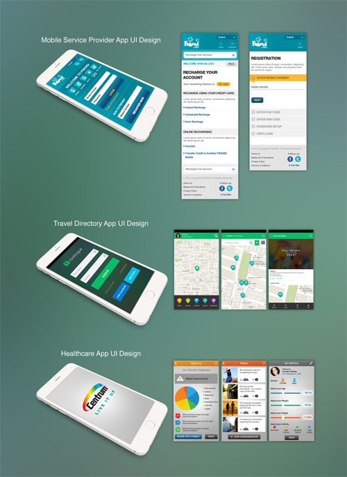 Mobile App UI Designs