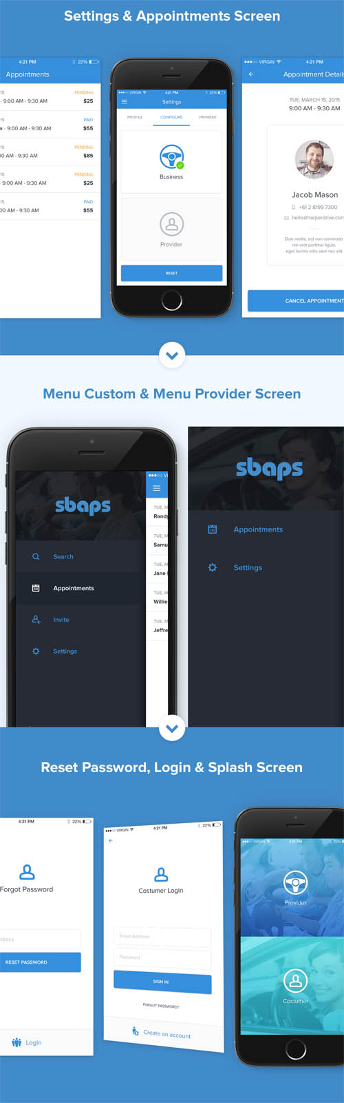 SBAPS - Business Bookings App (Mobile)