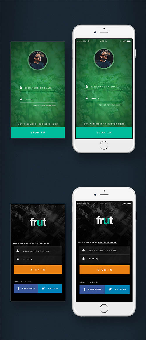 Mobile Log-in Designs By Perci Mansueto