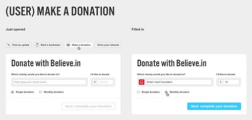 Believe.in charity platform By Andrew Couldwell