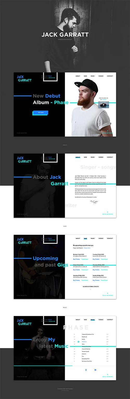 Jack Garratt website redesign By Jiří Wranovský