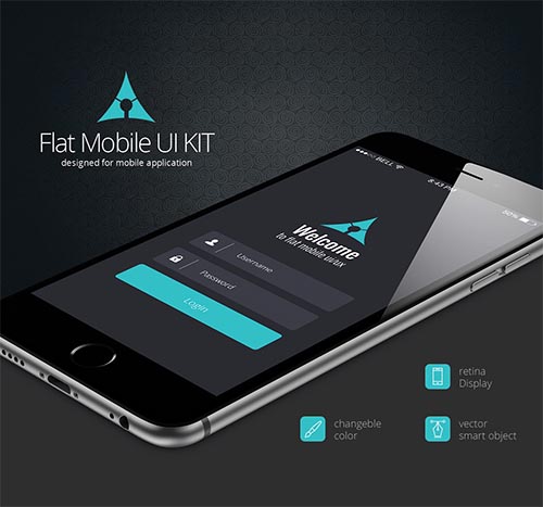 Flat Mobile App UI Kit By Vadivel G