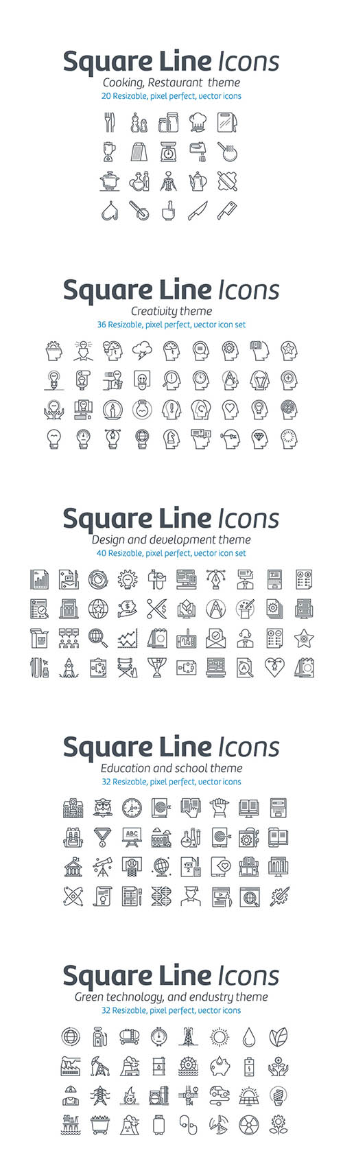 800+ Vector Line Icons for Graphics, Web and UI Design - 1