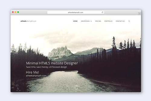 Simple Minimal HTML5 Website Design By Atheek Ahamath