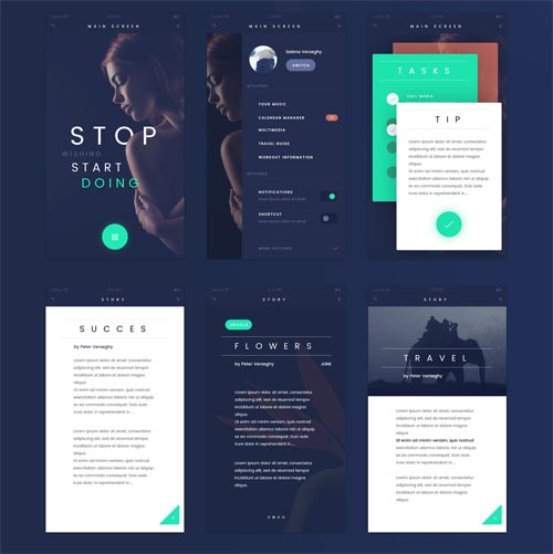 Flat UI Kit for iOS and Android Devices