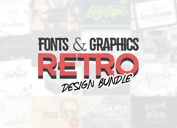 New Retro Fonts and Graphic Bundle - 62 Fonts & 1000+ Graphic Elements