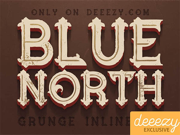 Free Font - Blue North Inline Grunge