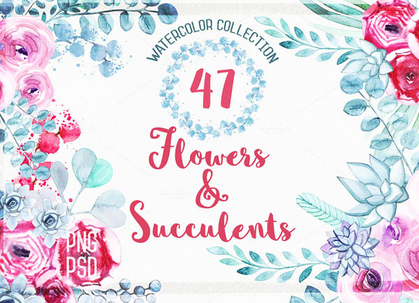 700+ Watercolor Floral Elements for Graphic Designers
