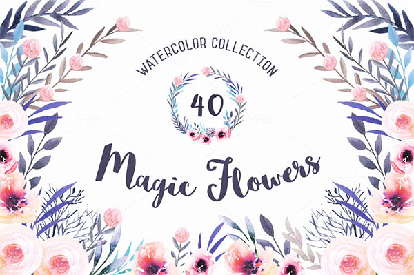 Watercolor Floral Elements for Graphic Designers - 2
